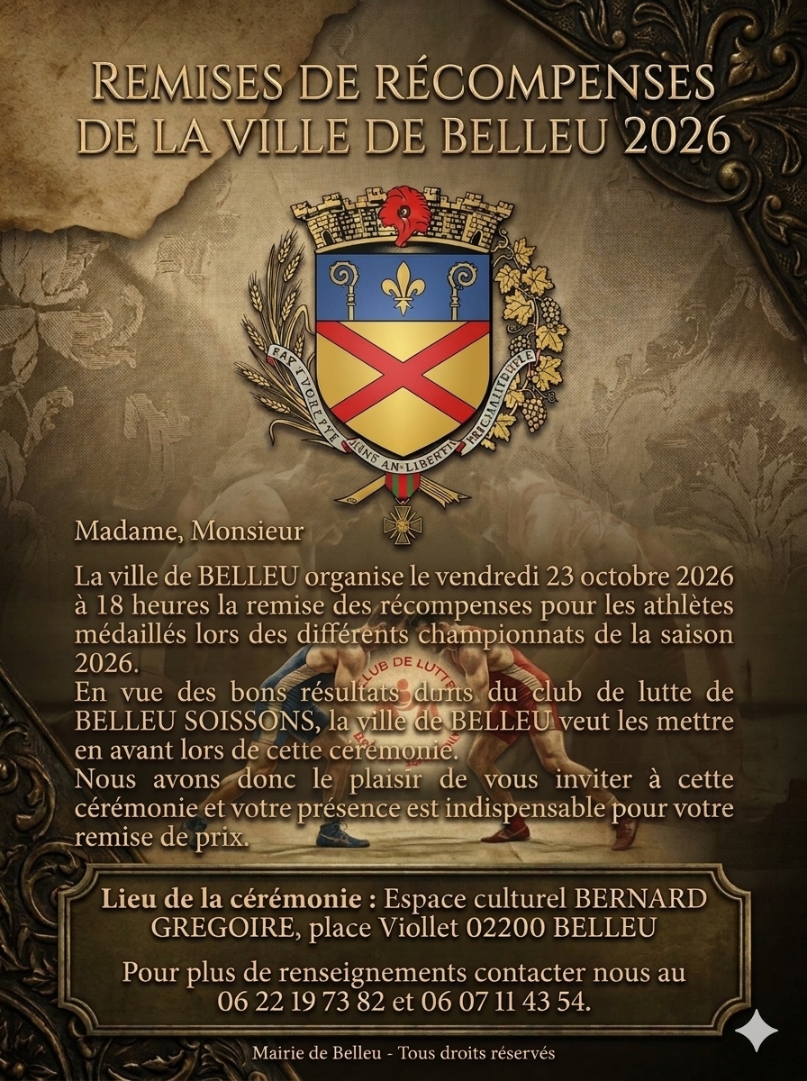 REMISES DE RÉCOMPENSES DE LA VILLE DE BELLEU 2026