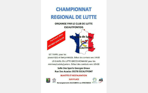 Championnats régional Lutte Gréco-Romaine Benjamins, Minimes, Cadets et Juniors 2018